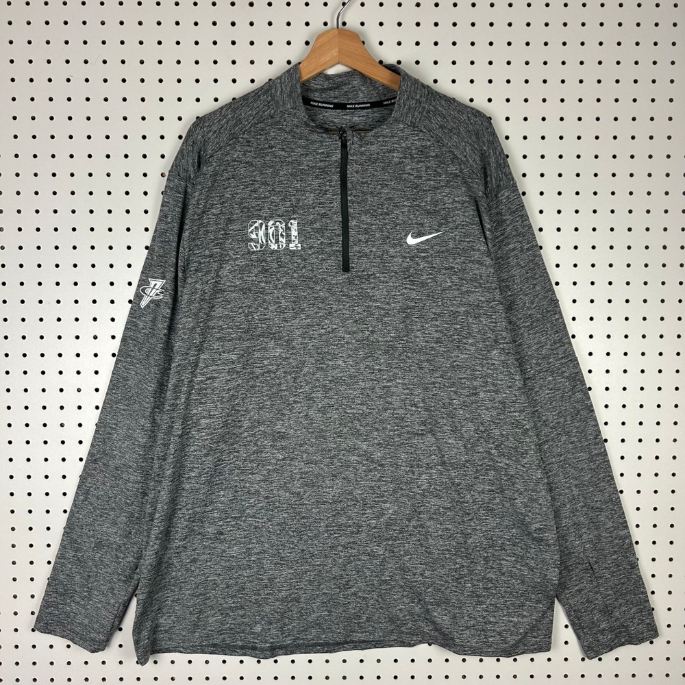 Nike 1 Cent Memphis Tigers 901 Quarter Zip 3XL Sweater Pullover Dri Gray Penny